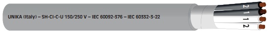 Marine instrumentation cable SH-CI-C-U 1x2x2.5 mm&sup2; - Sh ci c u - 310420801